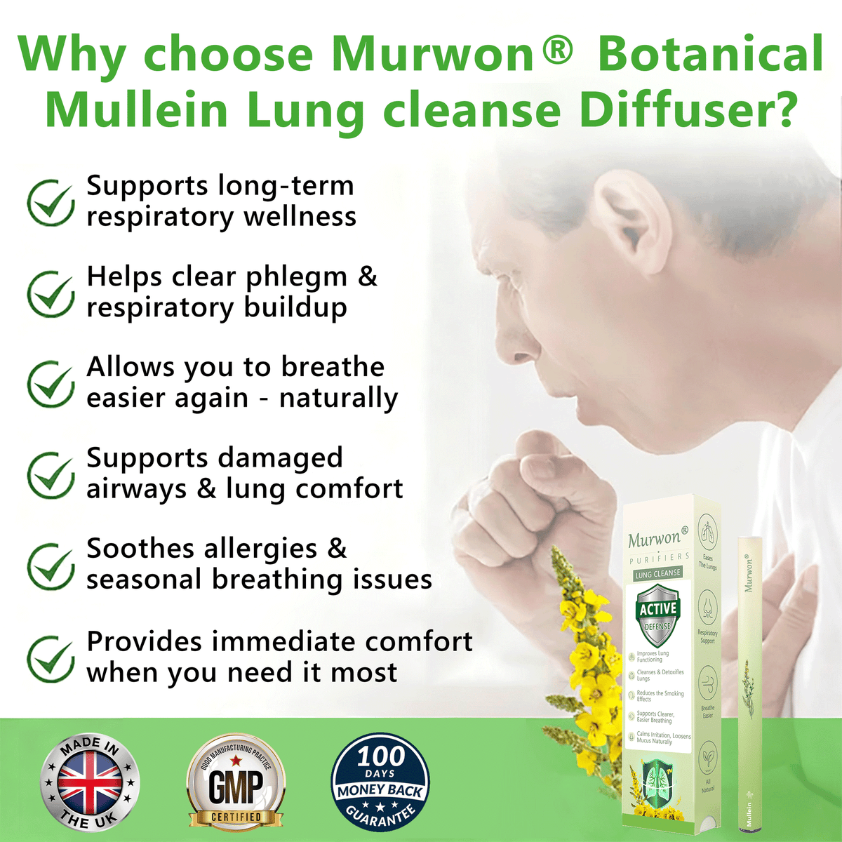 𝙊𝙛𝙛𝙞𝒄𝒊𝒂𝒍 𝑺𝒕𝒐𝒓𝒆✅𝐌𝐮𝐫𝐰𝒐𝒏® 𝐁𝐨𝐭𝐚𝐧𝐢𝐜𝐚𝐥 𝐌𝐮𝐥𝐥𝐞𝐢𝐧 𝐋𝐮𝐧𝐠 𝐂𝐥𝐞𝐚𝐧𝐬𝐞 𝐃𝐢𝐟𝐟𝐮𝐬𝐞𝐫🔥(👨‍⚕️Cough, Pharyngitis, shortness of breath, sputum, stuffy nose, bronchitis, bronchitis, allergy symptoms, lung discomfort)2💖